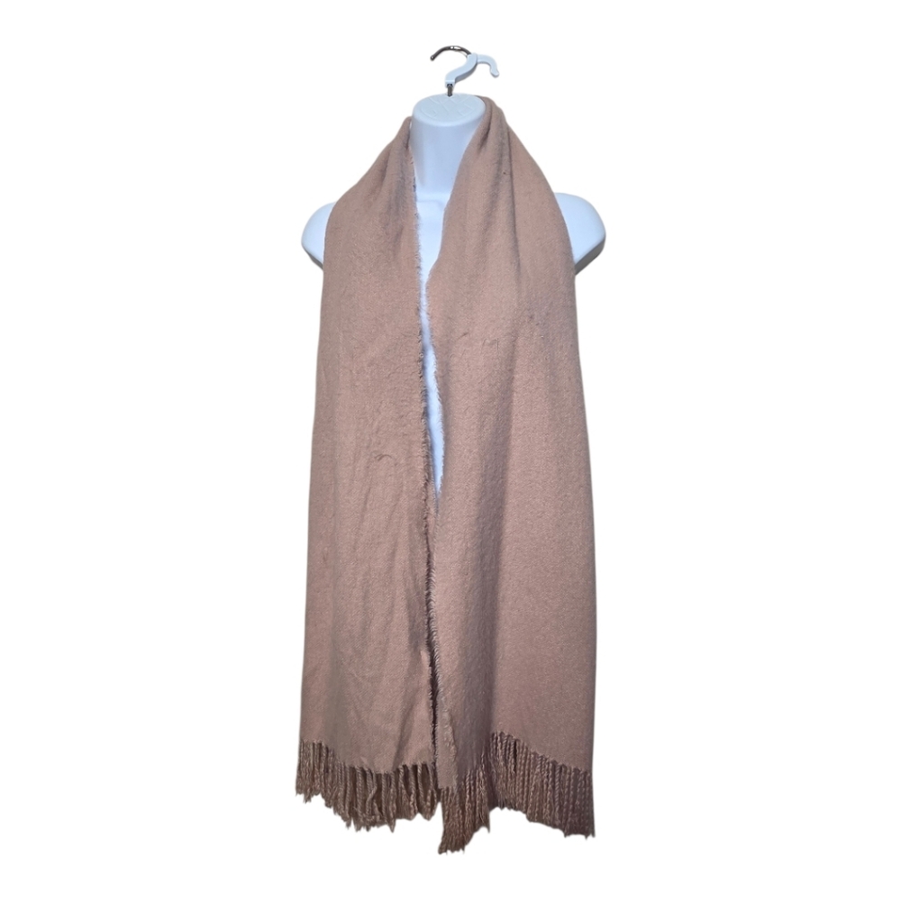 H&M Light Pink Oversized Fringed Scarf/Wrap - Picture 2 of 4